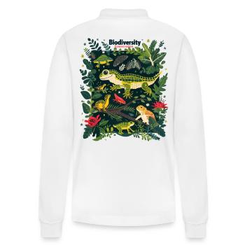 Biodiversity Conservation Tropical Fauna - Stanley/Stella Organic Unisex Long-Sleeved Polo Shirt Prepster - white - Back - Anna (173cm)