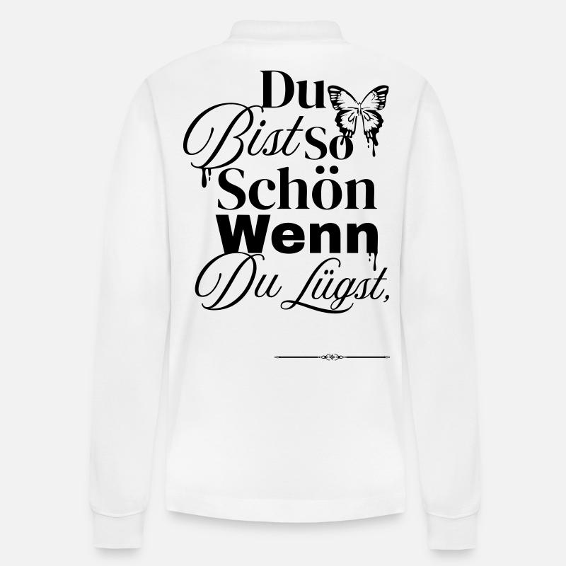 So Schön Wenn Du Lügst - Stanley/Stella Unisex Bio-Langarm-Poloshirt Prepster - Weiß