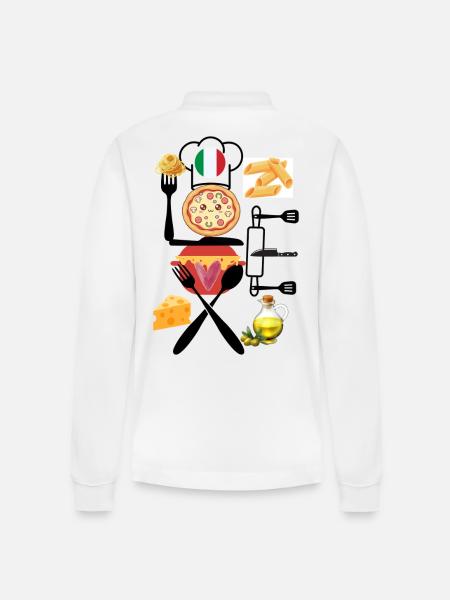 Italian Delights Collage - Stanley/Stella Organic Unisex Long-Sleeved Polo Shirt Prepster - white