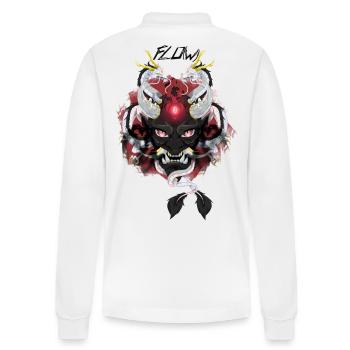 Flow's Oni Mask - Stanley/Stella Unisex Bio-Langarm-Poloshirt Prepster - Weiß - Hinten - Anna (173cm)
