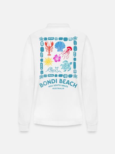 Bondi Beach Marine Souvenir - Stanley/Stella Organic Unisex Long-Sleeved Polo Shirt Prepster - white