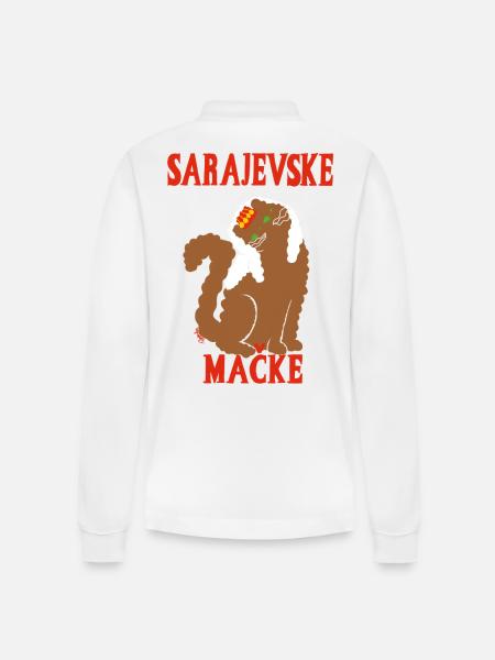 Chat de Sarajevo Bosnie  - Polo à manches longues bio PREPSTER Stanley/Stella Unisexe - blanc