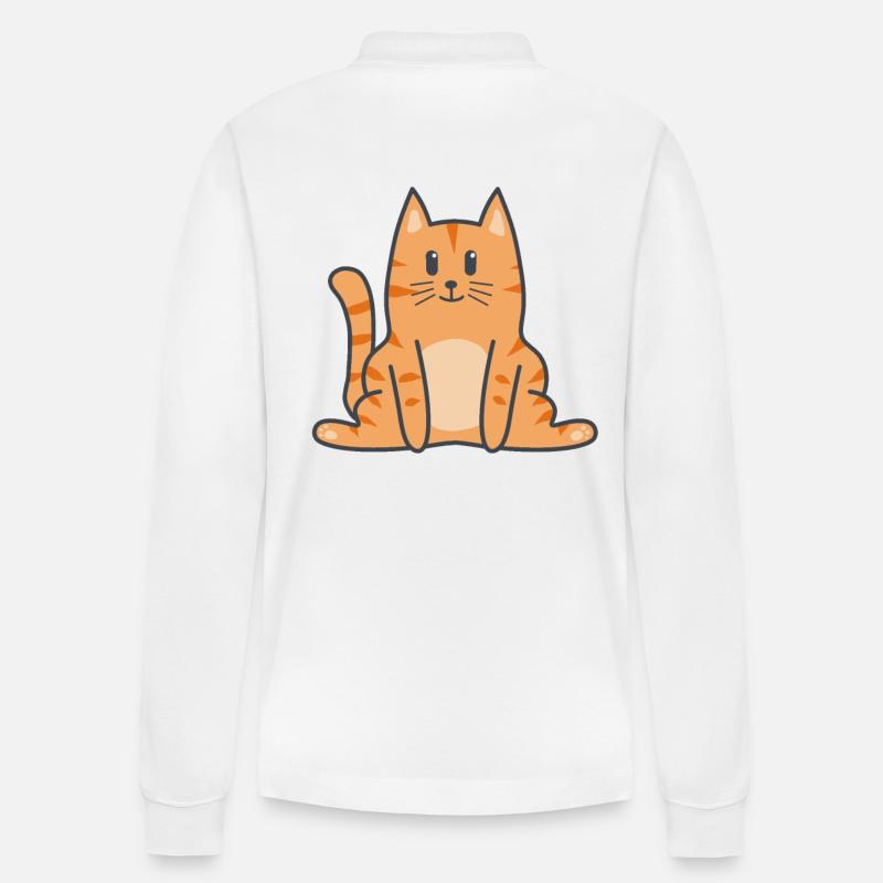 Katze Katzen Kitten - Stanley/Stella Unisex Bio-Langarm-Poloshirt Prepster - Weiß
