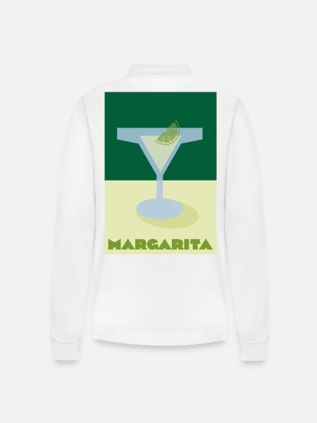 Margarita Print - Stanley/Stella Unisex Bio-Langarm-Poloshirt Prepster - Weiß