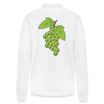 Weintrauben Trauben Rebe Weinrebe Traube Obst - Stanley/Stella Unisex Bio-Langarm-Poloshirt Prepster - Weiß - Hinten - Anna (173cm)