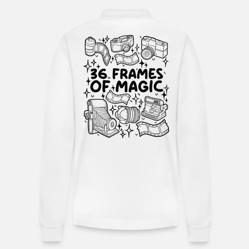 36 Frames of Magic – Analogliebe - Stanley/Stella Unisex Bio-Langarm-Poloshirt Prepster - Weiß