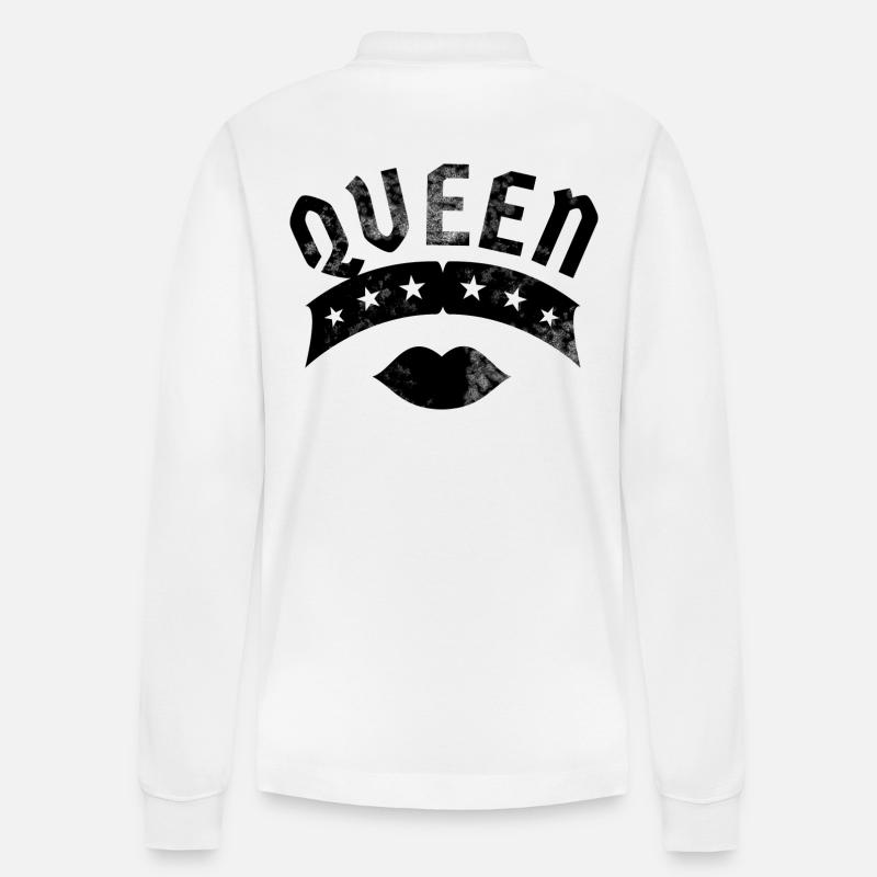 Queen - Stanley/Stella Unisex Bio-Langarm-Poloshirt Prepster - Weiß