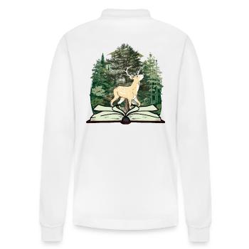 Cerf conte de fées conte de fées personnage forêt livre chevreuil - Polo à manches longues bio PREPSTER Stanley/Stella Unisexe - blanc - Dos - Anna (173cm)