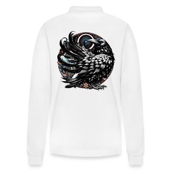 Raven Raven Crow Crow Halloween Occult - Stanley/Stella Organic Unisex Long-Sleeved Polo Shirt Prepster - white - Back - Anna (173cm)