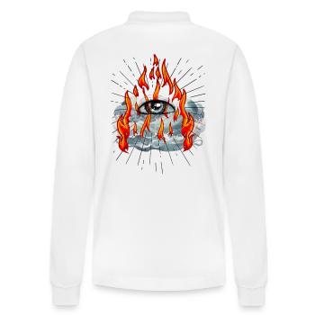 Illuminati Eye God Messiah Jesus - Stanley/Stella Organic Unisex Long-Sleeved Polo Shirt Prepster - white - Back - Anna (173cm)