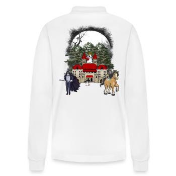Schloss Pferd Fantasy Märchen Märchenfigur Burg - Stanley/Stella Unisex Bio-Langarm-Poloshirt Prepster - Weiß - Hinten - Anna (173cm)