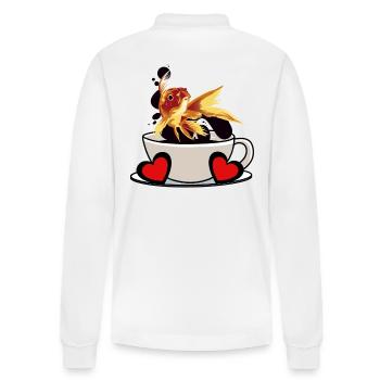Kaffee Pause Fisch Koffein Erfrischung Fantasy - Stanley/Stella Unisex Bio-Langarm-Poloshirt Prepster - Weiß - Hinten - Anna (173cm)