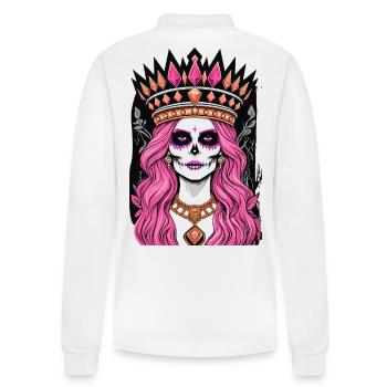 Queen of Gems - Illustration - Stanley/Stella Organic Unisex Long-Sleeved Polo Shirt Prepster - white - Back - Anna (173cm)