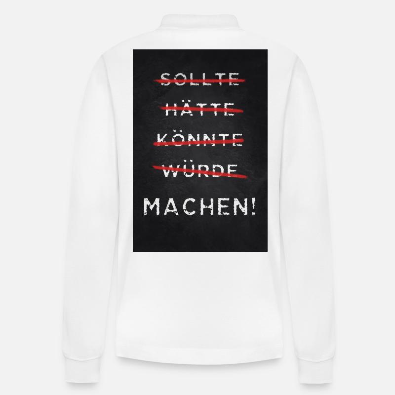 Motivation Machen Motiviren - Stanley/Stella Unisex Bio-Langarm-Poloshirt Prepster - Weiß