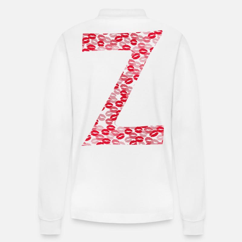 Buchstabe Z - Küsse Geschenkidee - Stanley/Stella Unisex Bio-Langarm-Poloshirt Prepster - Weiß