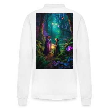 Coven au clair de lune dans la Forêt Enchantée - Polo à manches longues bio PREPSTER Stanley/Stella Unisexe - blanc - Dos - Anna (173cm)