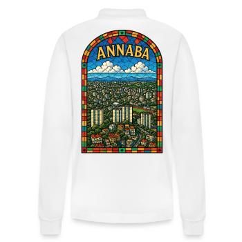 Annaba Vitrail Urbain - Polo à manches longues bio PREPSTER Stanley/Stella Unisexe - blanc - Dos - Anna (173cm)