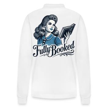 Rétro Bookish Fille Amateur de Livres Dire - Polo à manches longues bio PREPSTER Stanley/Stella Unisexe - blanc - Dos - Anna (173cm)