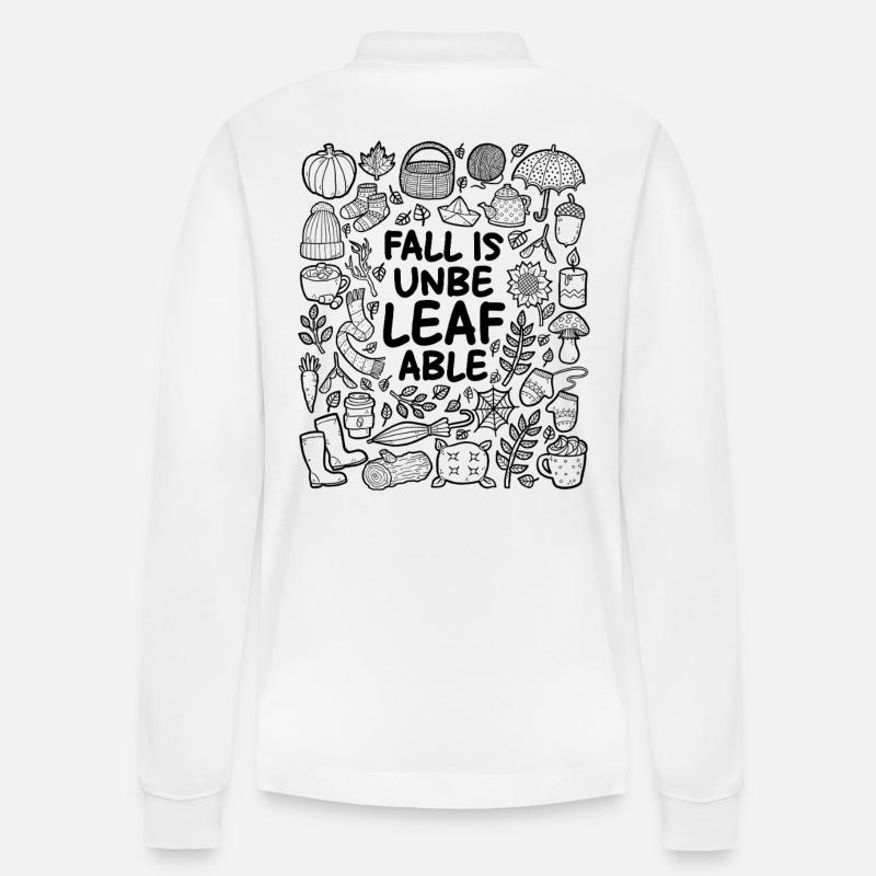 Herbst ist un-blatt-bar! - Stanley/Stella Unisex Bio-Langarm-Poloshirt Prepster - Weiß