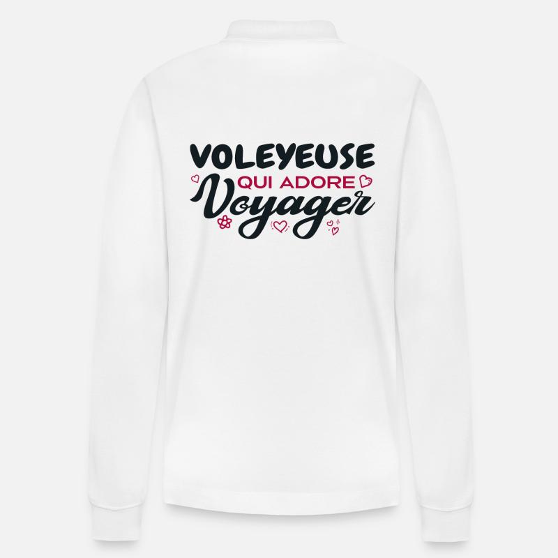 Voleyeuse globe-trotteuse passionnée de voyages - Polo à manches longues bio PREPSTER Stanley/Stella Unisexe - blanc