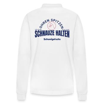 Schweigefuchs - Stanley/Stella Unisex Bio-Langarm-Poloshirt Prepster - Weiß - Hinten - Anna (173cm)