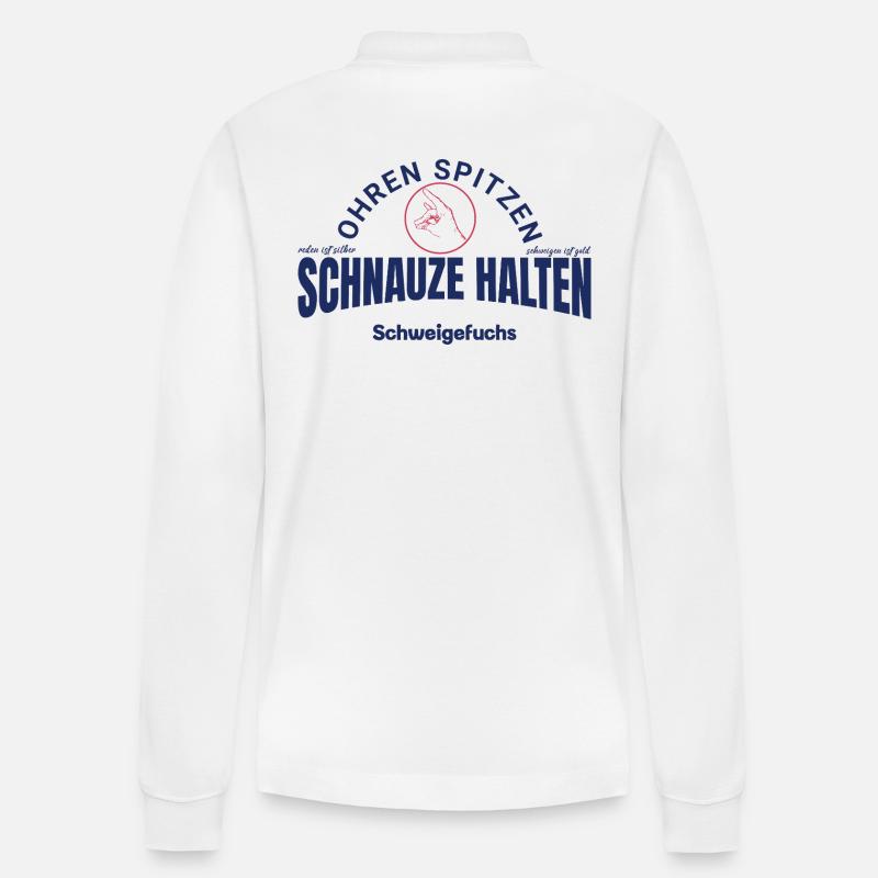 Schweigefuchs - Stanley/Stella Unisex Bio-Langarm-Poloshirt Prepster - Weiß