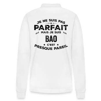 Bao – A Funny and Proud First Name, Legend - Stanley/Stella Organic Unisex Long-Sleeved Polo Shirt Prepster - white - Back - Anna (173cm)