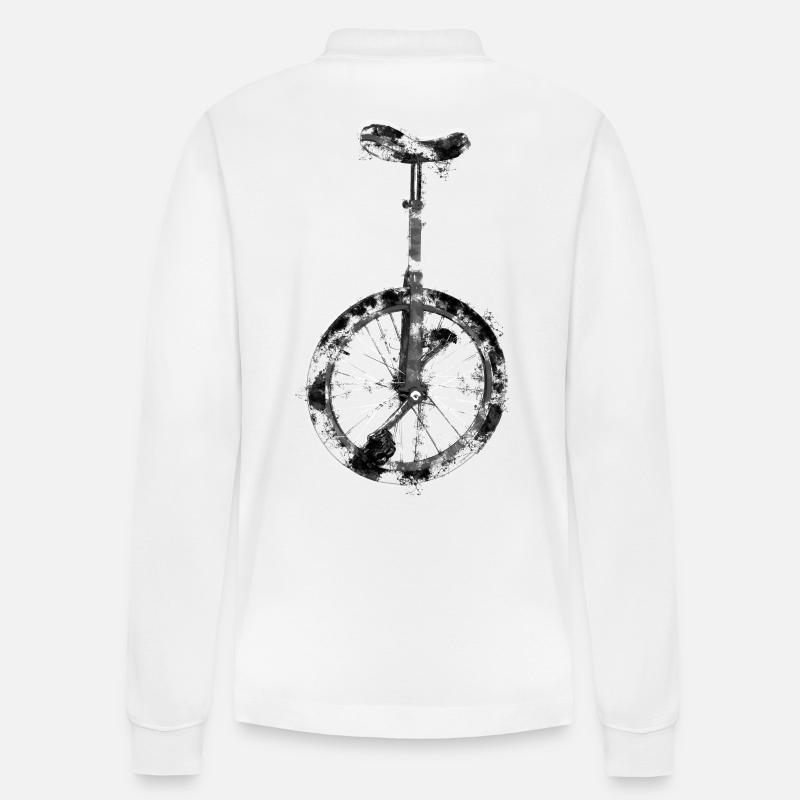Einrad | Unicycle - Stanley/Stella Unisex Bio-Langarm-Poloshirt Prepster - Weiß