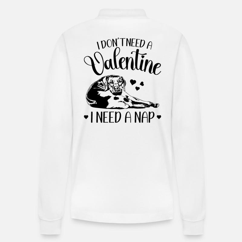 Rhodesian Ridgeback Saint-Valentin chiens Wilsigns - Polo à manches longues bio PREPSTER Stanley/Stella Unisexe - blanc