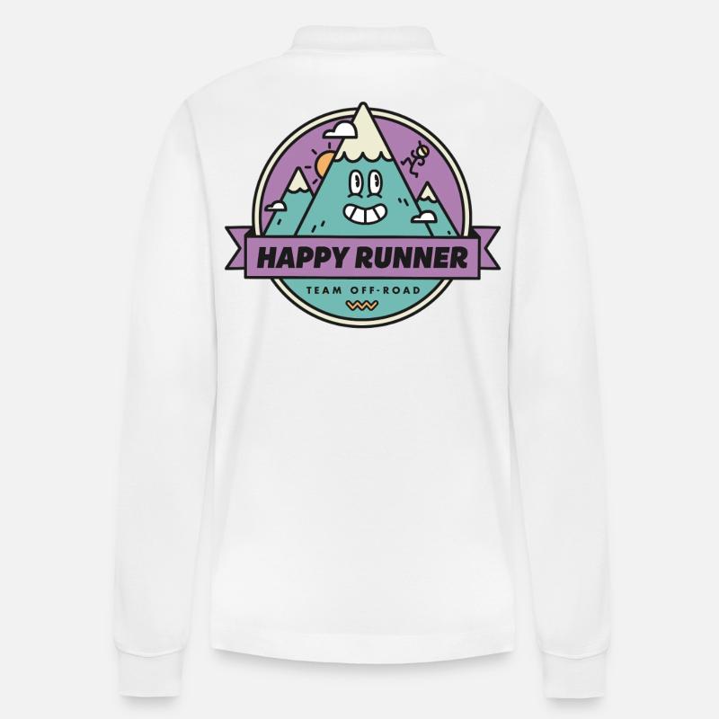 Glücklicher Läufer - Stanley/Stella Unisex Bio-Langarm-Poloshirt Prepster - Weiß