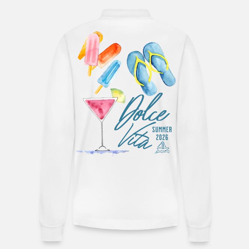 Dolce Vita Été 2026 - Polo à manches longues bio PREPSTER Stanley/Stella Unisexe - blanc