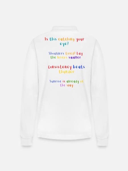 Catching Your Eye Rainbow Zitat - Stanley/Stella Unisex Bio-Langarm-Poloshirt Prepster - Weiß