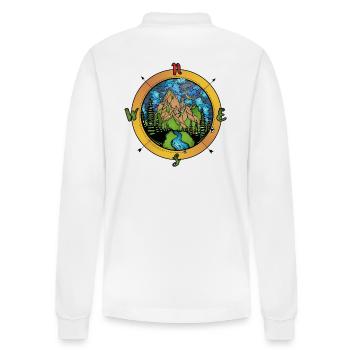Kompass und Natur Compass - Stanley/Stella Unisex Bio-Langarm-Poloshirt Prepster - Weiß - Hinten - Anna (173cm)