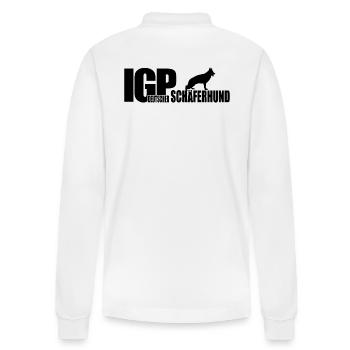 IGP GERMAN SHEPHERD Wilsigns dog sport IPO - Stanley/Stella Organic Unisex Long-Sleeved Polo Shirt Prepster - white - Back - Anna (173cm)