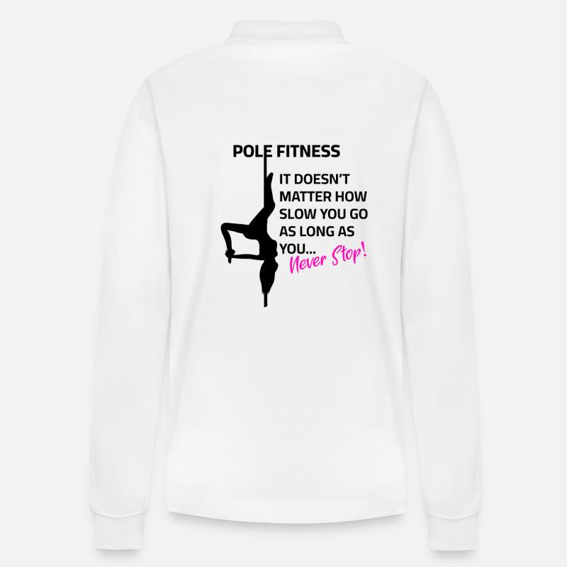 Never Stop Poledance - Stanley/Stella Unisex Bio-Langarm-Poloshirt Prepster - Weiß