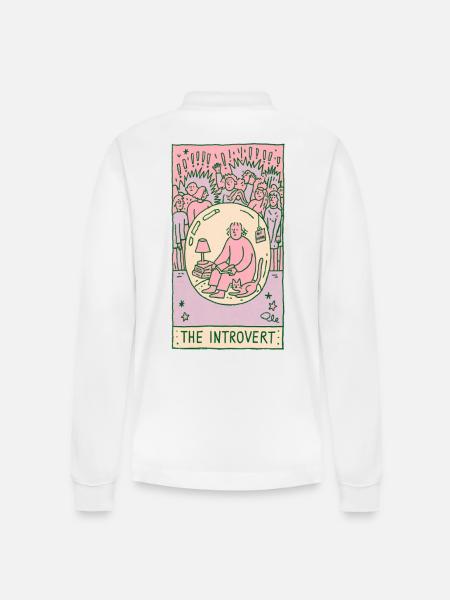 The Introvert - Stanley/Stella Unisex Bio-Langarm-Poloshirt Prepster - Weiß