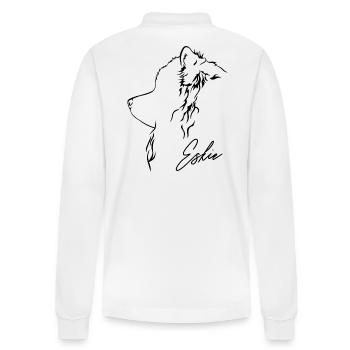 Américain Eskimo Chien Eskie Profil Chiens Wilsigns - Polo à manches longues bio PREPSTER Stanley/Stella Unisexe - blanc - Dos - Anna (173cm)