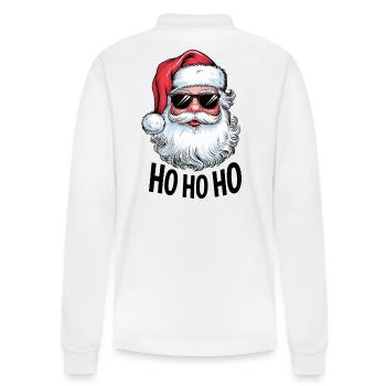 Weihnachtsmann Ho Ho Ho Sonnenbrille cool lustig - Stanley/Stella Unisex Bio-Langarm-Poloshirt Prepster - Weiß - Hinten - Anna (173cm)