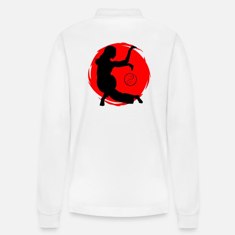 Yin Yang Qi Gong Zen - Polo à manches longues bio PREPSTER Stanley/Stella Unisexe - blanc