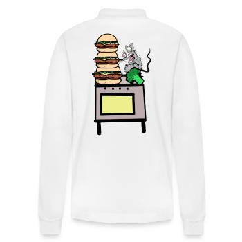 Koch Köche Köchih kochen Kochkunst Gastgeber - Stanley/Stella Unisex Bio-Langarm-Poloshirt Prepster - Weiß - Hinten - Anna (173cm)