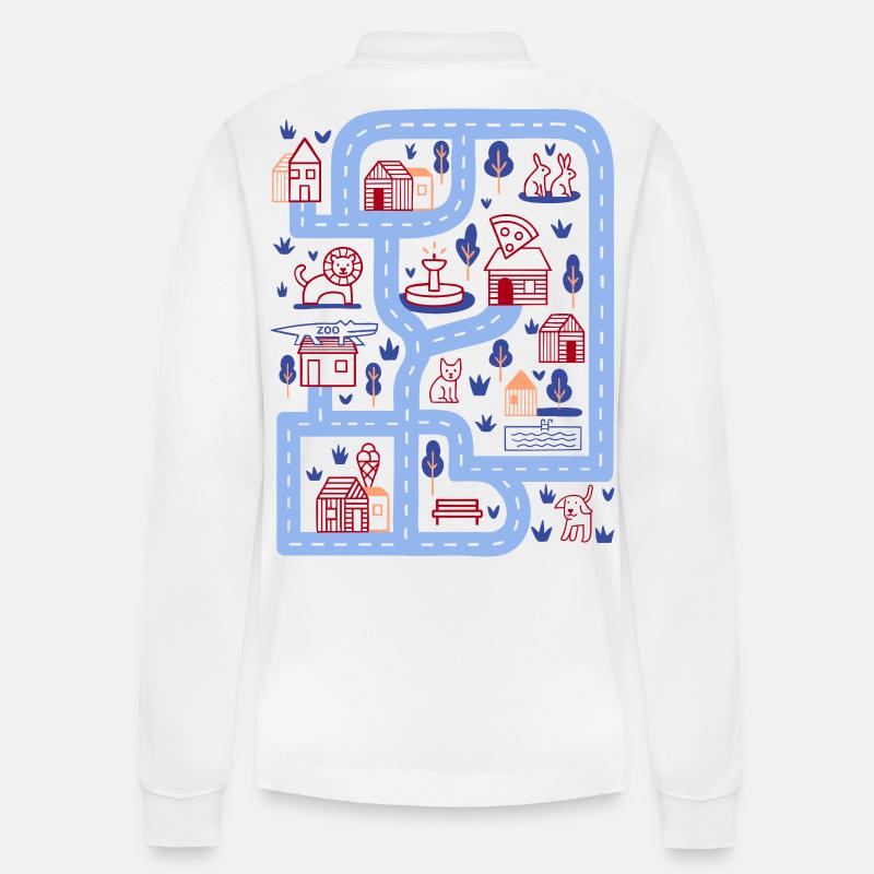 Spielstraße  - Stanley/Stella Unisex Bio-Langarm-Poloshirt Prepster - Weiß