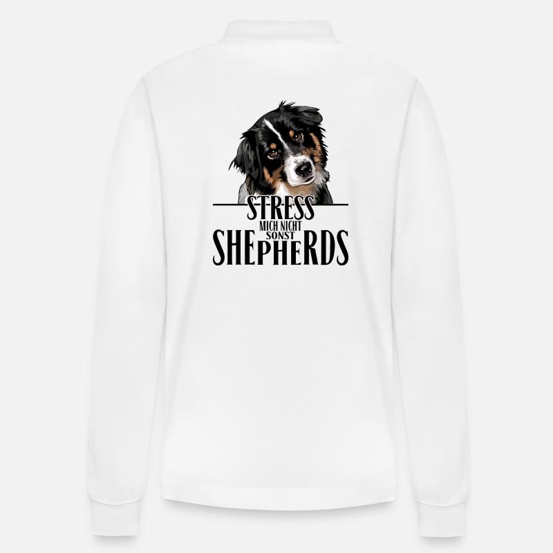 AUSTRALIAN SHEPHERD Spruch Wilsigns Aussie - Stanley/Stella Unisex Bio-Langarm-Poloshirt Prepster - Weiß