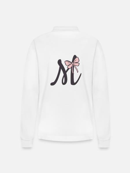 Anfangsbuchstabe M Schleifchen - Stanley/Stella Unisex Bio-Langarm-Poloshirt Prepster - Weiß