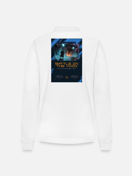 Space Samurai - Battle in the Void - Stanley/Stella Organic Unisex Long-Sleeved Polo Shirt Prepster - white