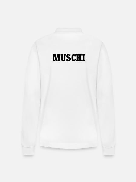 Muschi Pussie - Stanley/Stella Unisex Bio-Langarm-Poloshirt Prepster - Weiß