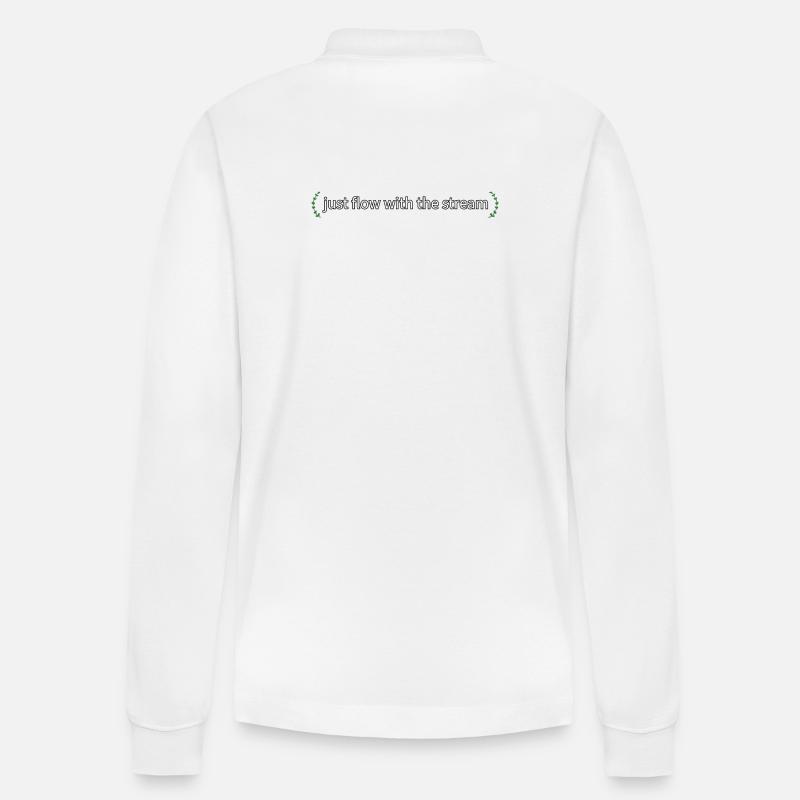 just flow with the stream - Stanley/Stella Unisex Bio-Langarm-Poloshirt Prepster - Weiß