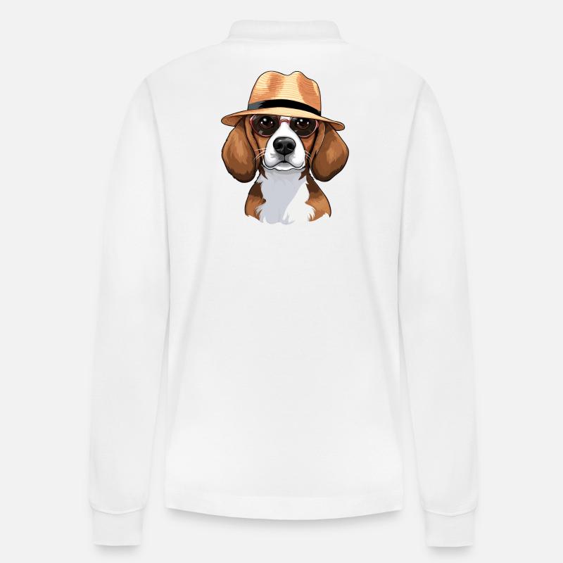 cavalier king charles, beagle, chien - Polo à manches longues bio PREPSTER Stanley/Stella Unisexe - blanc