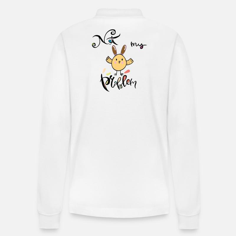 Ostern, not my Problem - Stanley/Stella Unisex Bio-Langarm-Poloshirt Prepster - Weiß