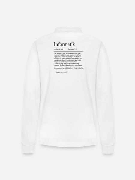 Unispruch "Informatik" Student Geschenk, Studenten - Stanley/Stella Unisex Bio-Langarm-Poloshirt Prepster - Weiß