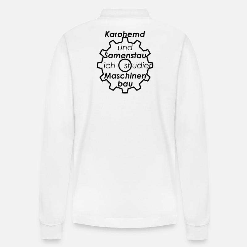 Unispruch "Karohemd und Samenstau" Studenten - Stanley/Stella Unisex Bio-Langarm-Poloshirt Prepster - Weiß